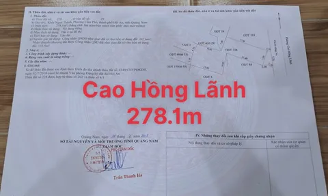 Sở hữu ngay Mặt tiền đường Cao Hồng Lãnh - Hội An. Đoạn kinh doanh sầm uất (MS198)