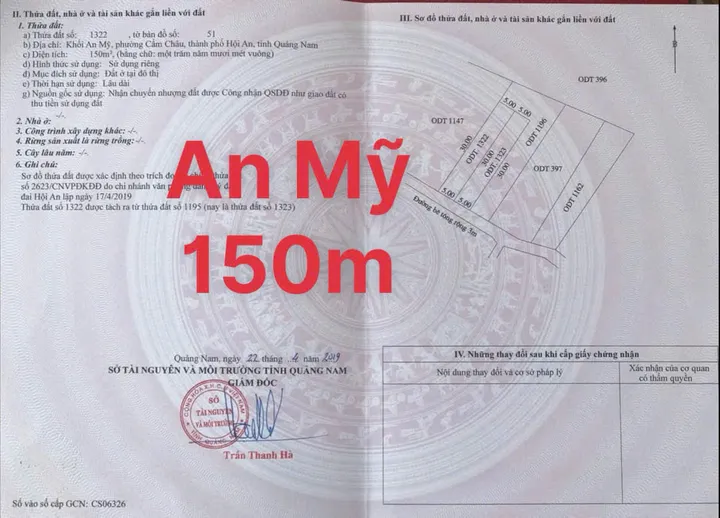 SỐC: Chỉ 20 triệu/m sở hữu mảnh đất ngay tại Cánh Đồng An Mỹ - Hội An. Khu vực nhiều Villa Homestay (MS449)