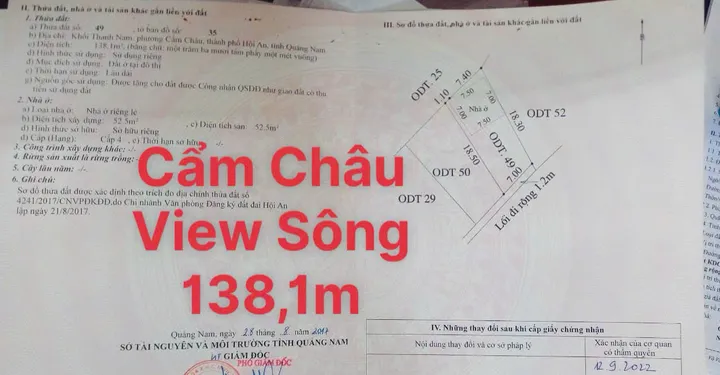 HÀNG HIẾM: Bán Đất Sở Hữu View Sông Cẩm Châu Hội An - Thích hợp sinh thái nghỉ dưỡng (MS451)