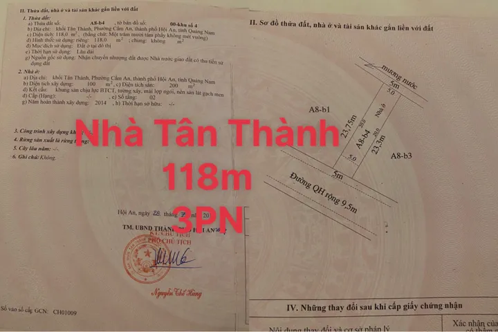 Bán Nhà Biển Tân Thành - Hội An. View Công viên cực thoáng mát - Cách Biển chỉ 100m (MS294)