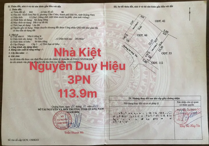 Bán nhà 3PN Ngay Chợ Bà Lê Hội An - Cách Trung Tâm Phố Cổ 5 phút di chuyển (MS298)